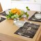 Ambesonne Modern Place Mats Set of 4, Coffee Time Phrase with a Cup on a Wooden Grunge Background Kitchen Image, Washable Fabric Placemats for Dining Table, Standard Size, Umber Cream Cocoa